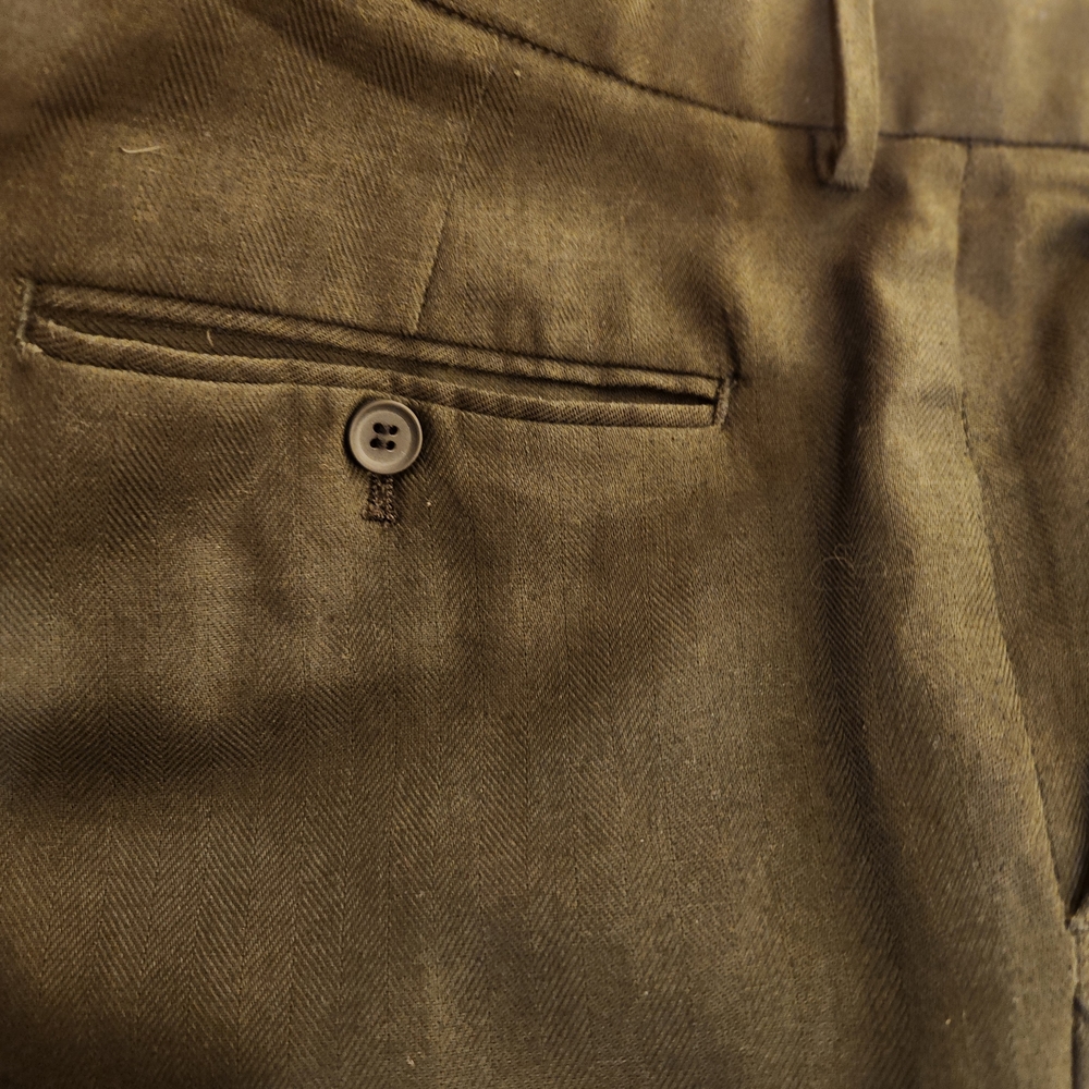 Primark Olive Green Men's Linen & Cotton Slim Cut Single Breasted Suit Size 46R - Picture 13 of 16